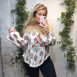 Altar’d State Off-the-Shoulder Floral Blouse